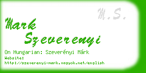 mark szeverenyi business card