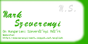 mark szeverenyi business card